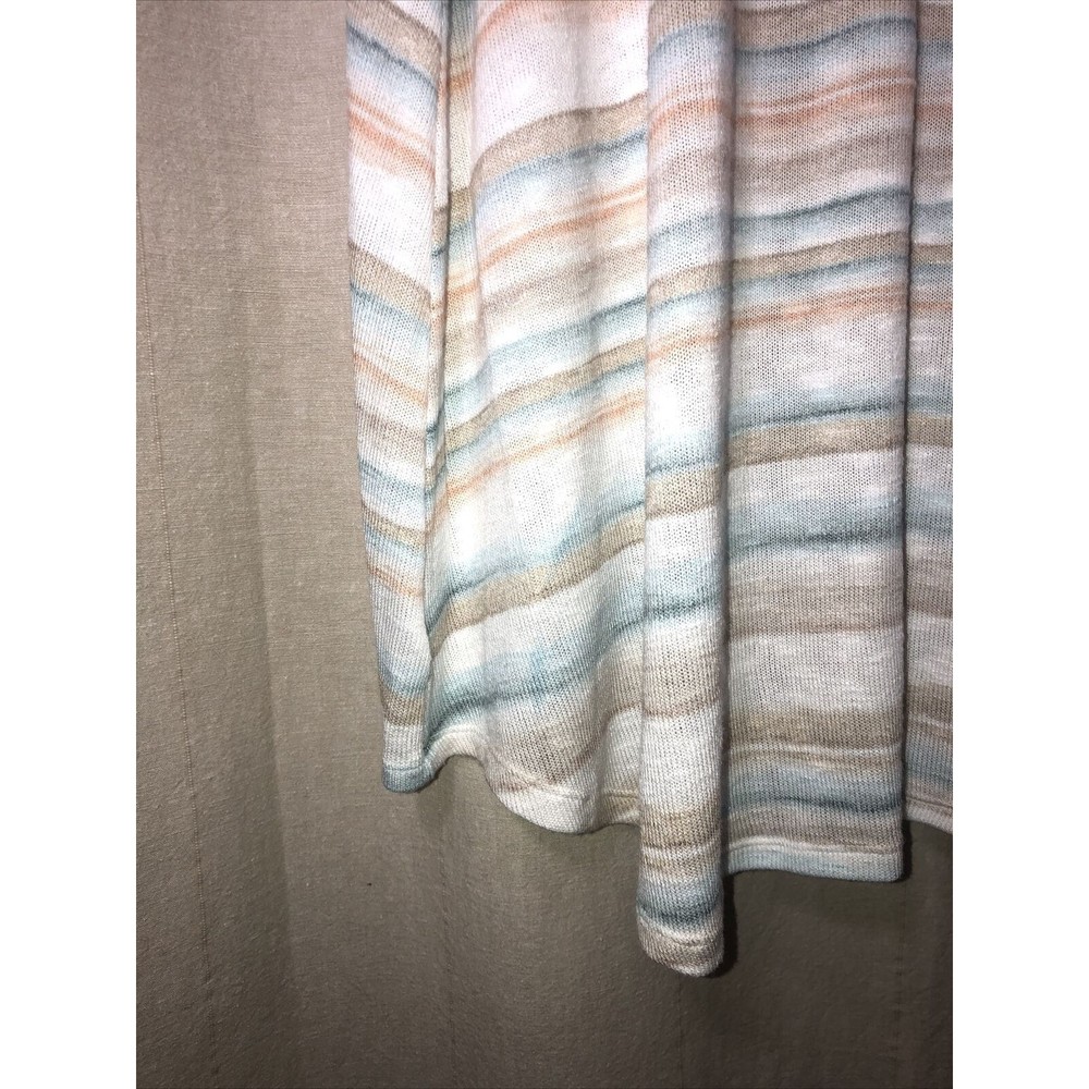 Torrid Duster Cardigan Multicolor Pastel Stripe Knit Open Front 0X -flaw. - Picture 8 of 9